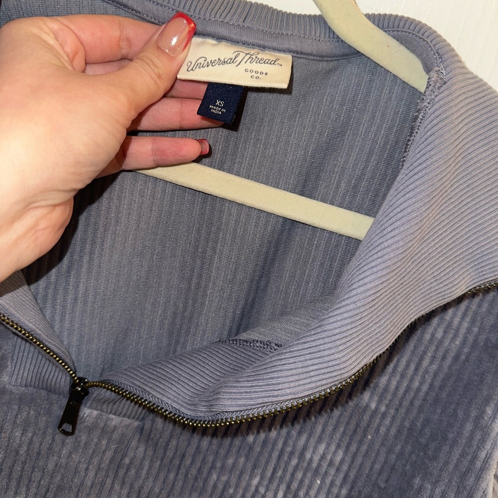 Universal Thread Light Gray Ribbed Hoodie - Picture 2 of 4